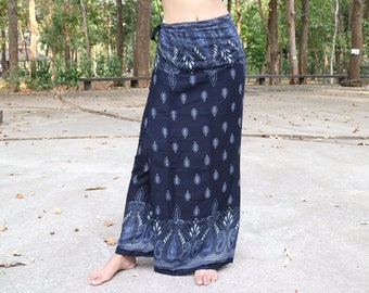 Black water drops printed wrap beach skirt no.B39 - Wrap lace-up sarong pareo summer bathing hippie boho maxi skirt, hip scarf, viscose