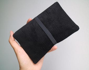 Tabakbeutel Cord Schwarz mit Gummiband Nr.TB298