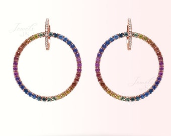 Las Mejores Ofertas En Pendientes Finos De Oro Amillo Con Zafiro