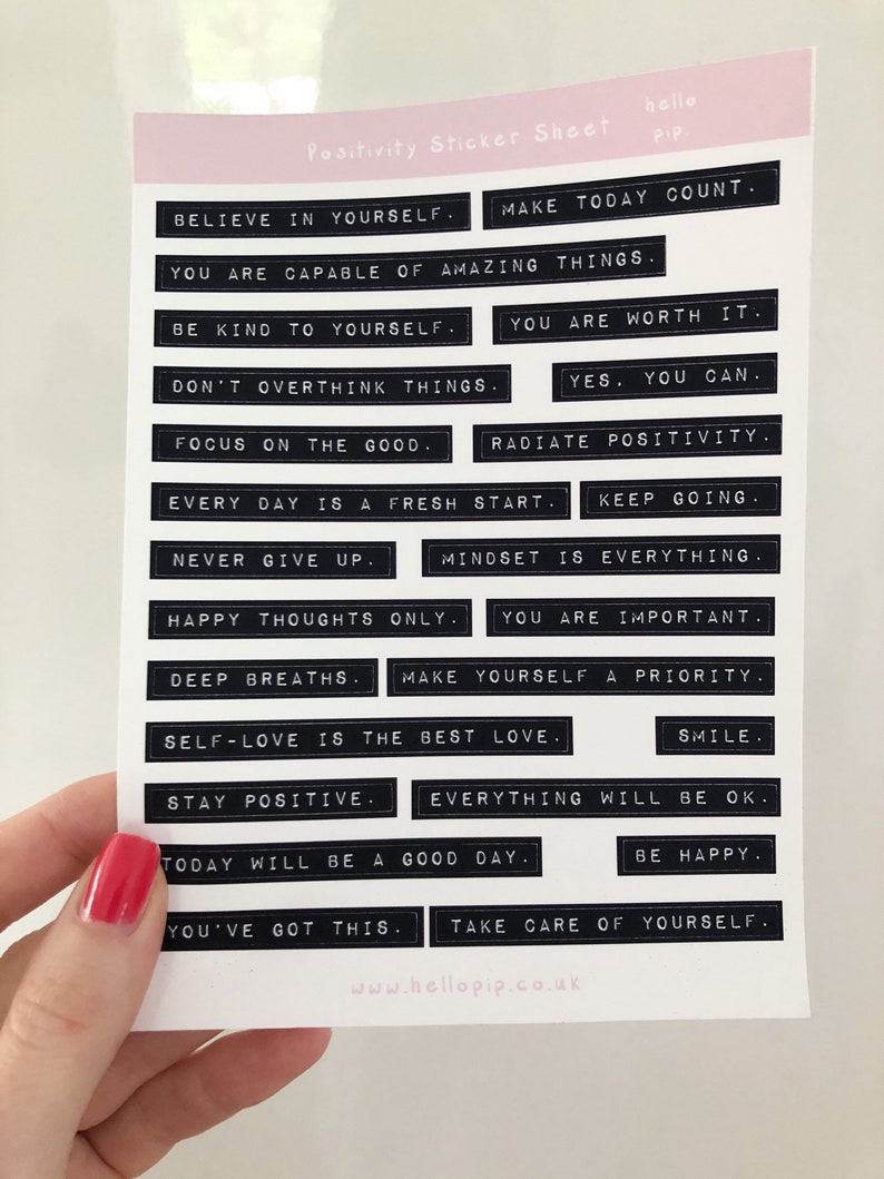 Positive Quotes Planner Stickers Label Maker Planner Etsy UK