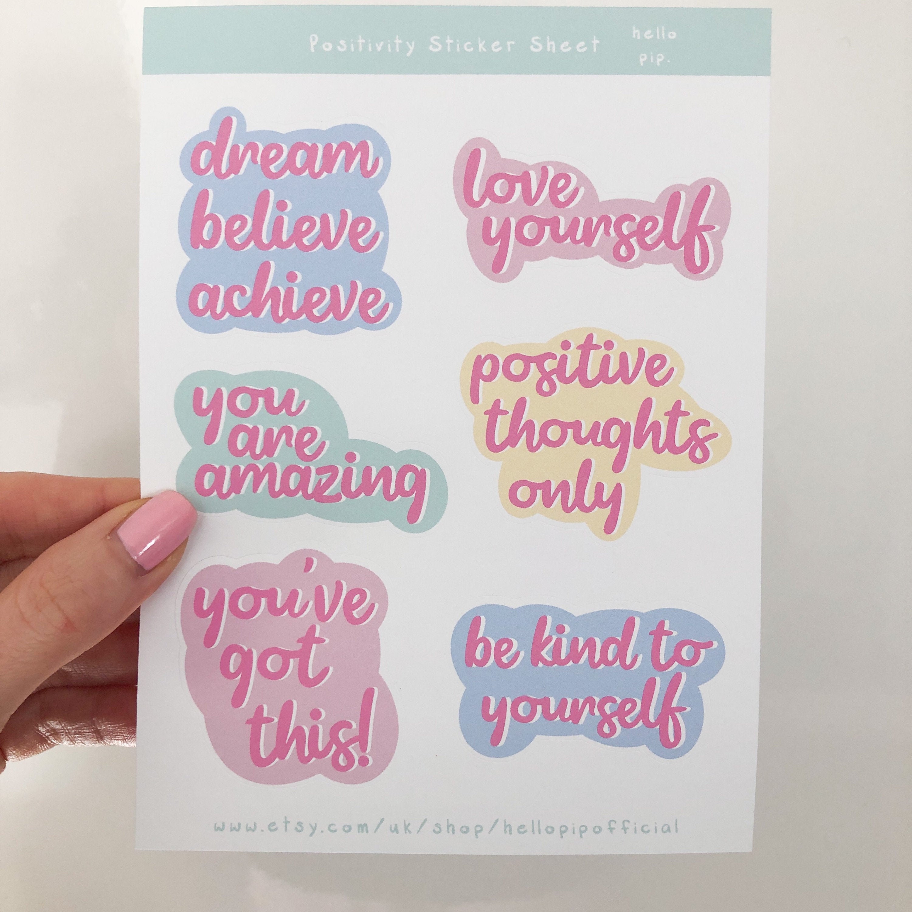 Positive Quotes Sticker Sheet Motivational Stickers | Etsy