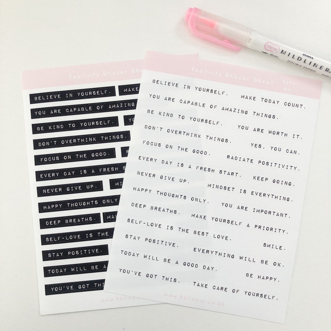 Positive Quotes Planner Stickers Label Maker Planner - Etsy UK