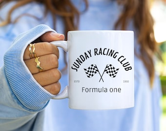 Formula 1 mug, F1 merch, F1 mug, Sunday racing club mug, gift for f1 fan