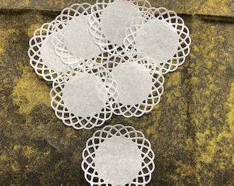 Miniature White Paper Doilies - Set of 12