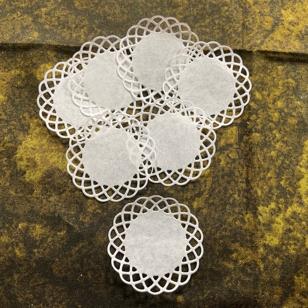 Miniature White Paper Doilies - Set of 12