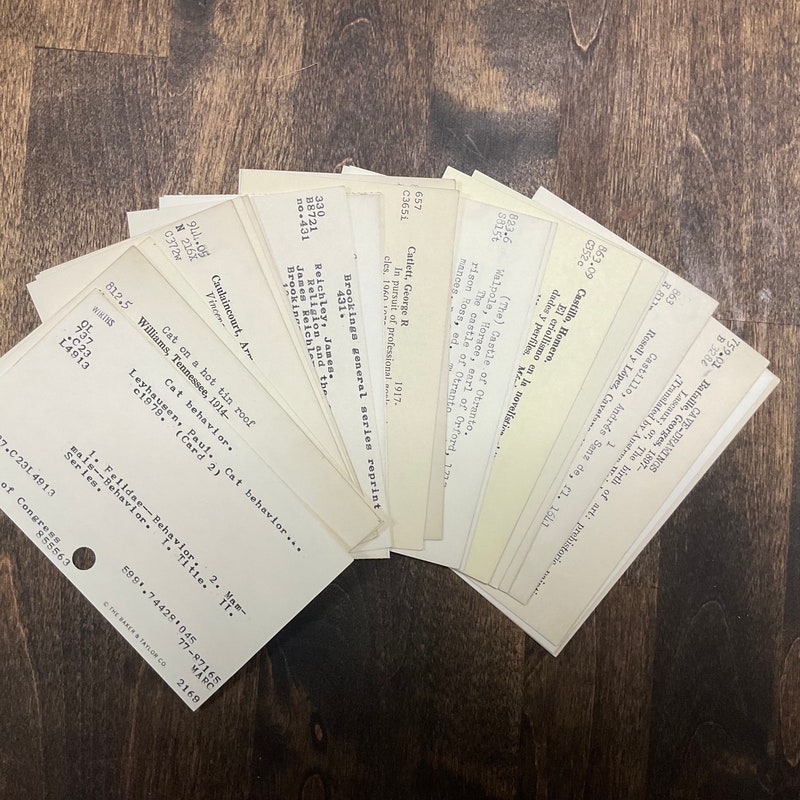 Library Card Catalog Etsy