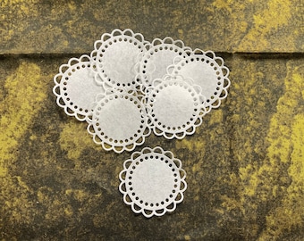 Miniature White Paper Doilies - Set of 12