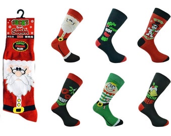 Mens funny Christmas socks/ winter socks / gift for him / christmas gift / stocking fillers / festive socks /Novelty Socks 6-11