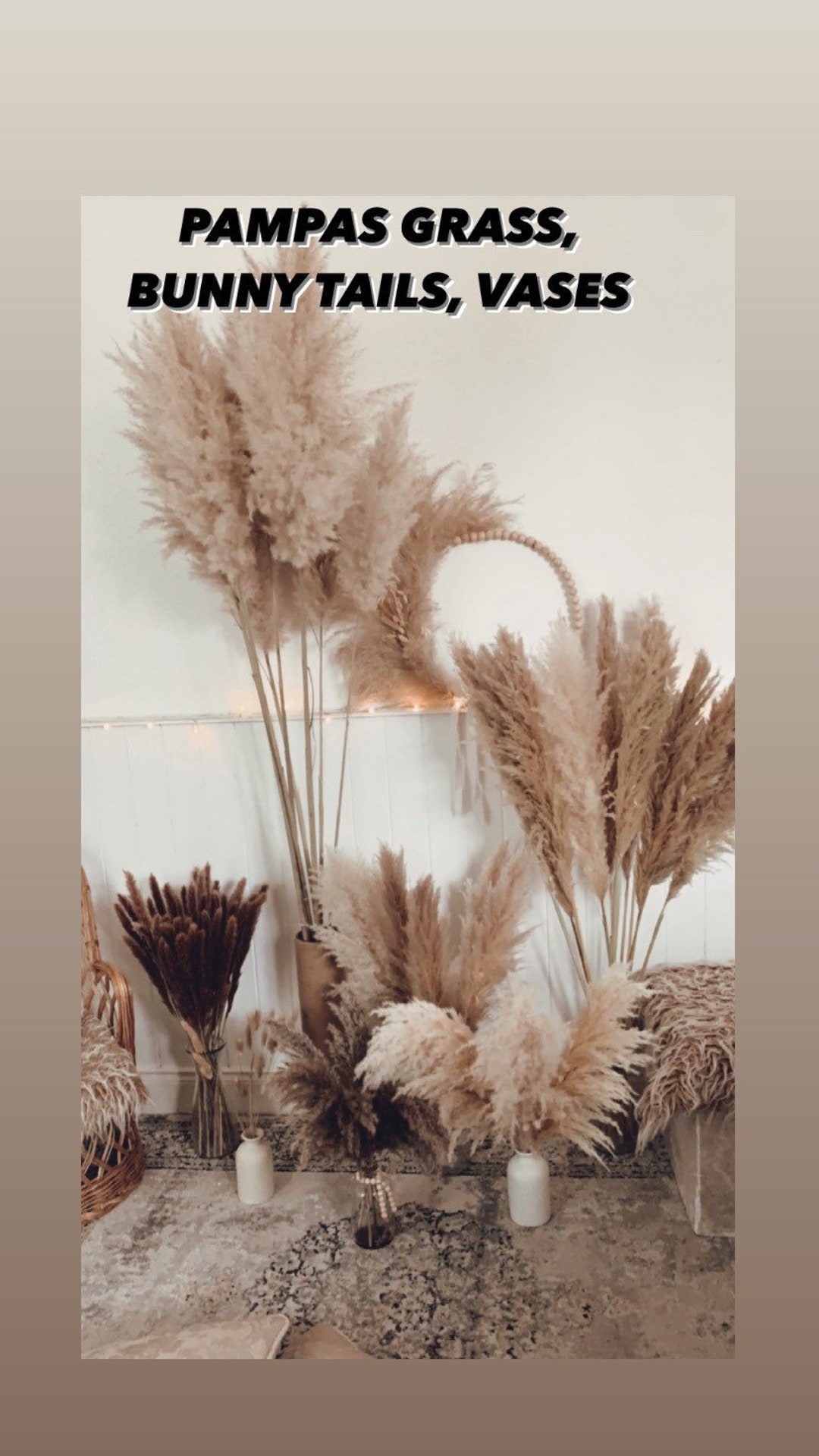 Pampas Grass 60140cm Vases Bunny Tails Pampas Wreath Etsy UK
