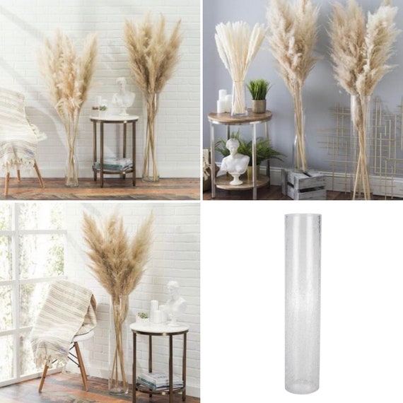 Tall Clear Cylinder Clesr Vase 50cm Floor Vase for Dried Flowers