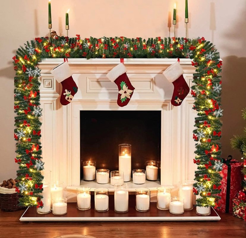 Christmas Garland for Staircase With Lights Etsy UK