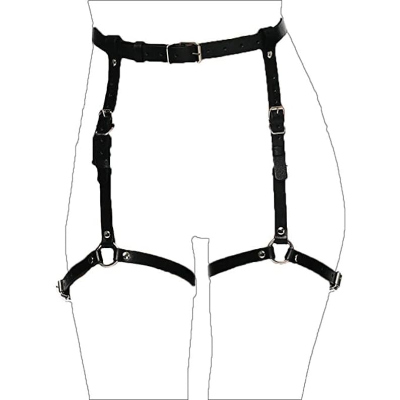 Punk Leather Leg Body Chain Harness Thigh Garter Belts Waist Etsy