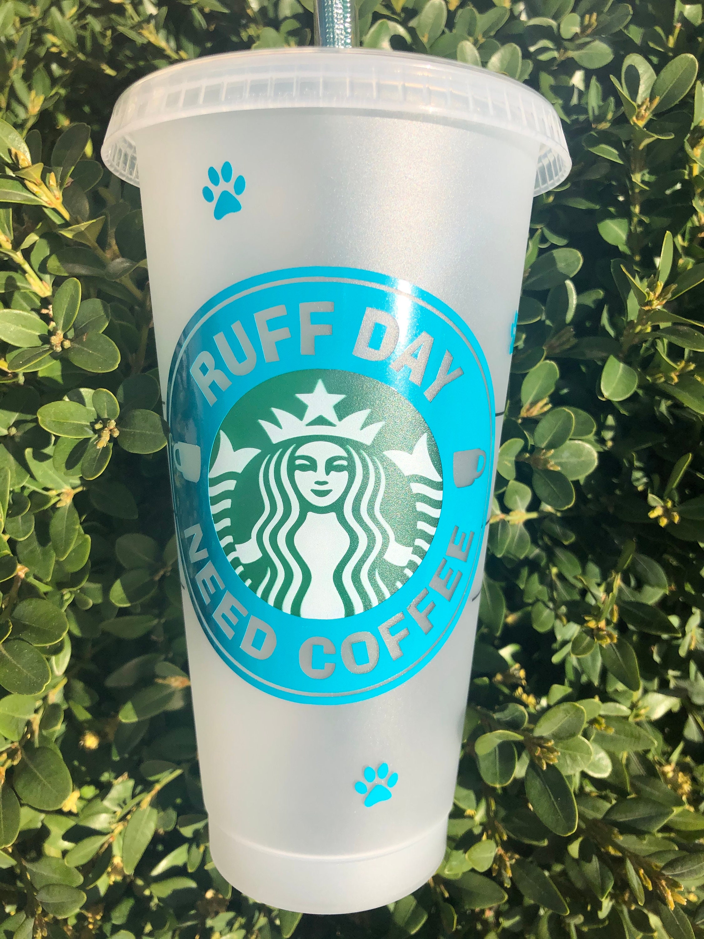 Two Pup Cup Starbucks Cup Ruff Day Need Coffee Etsy