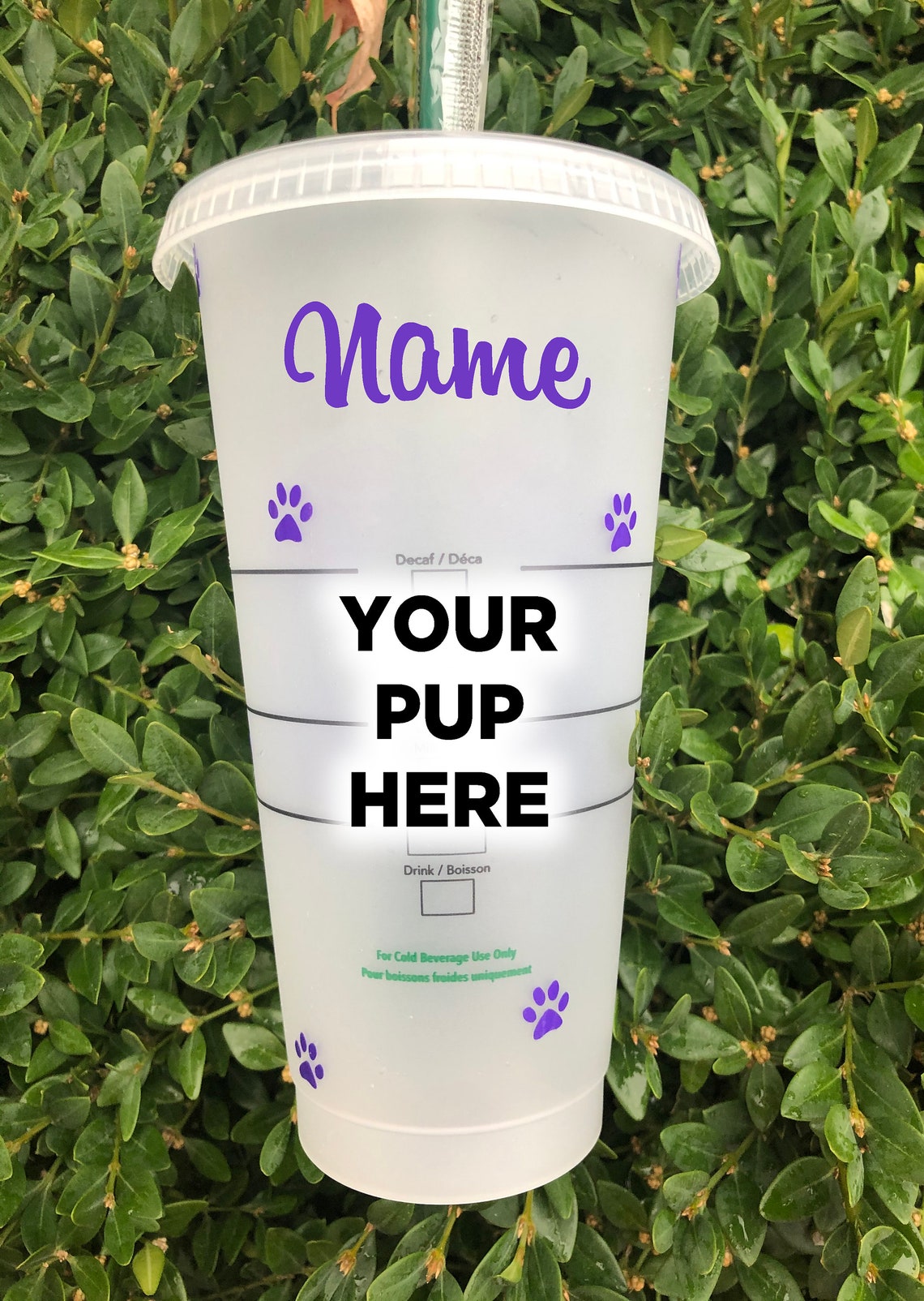 Customized Pup Cup Personalized Dog Design on Starbucks Etsy