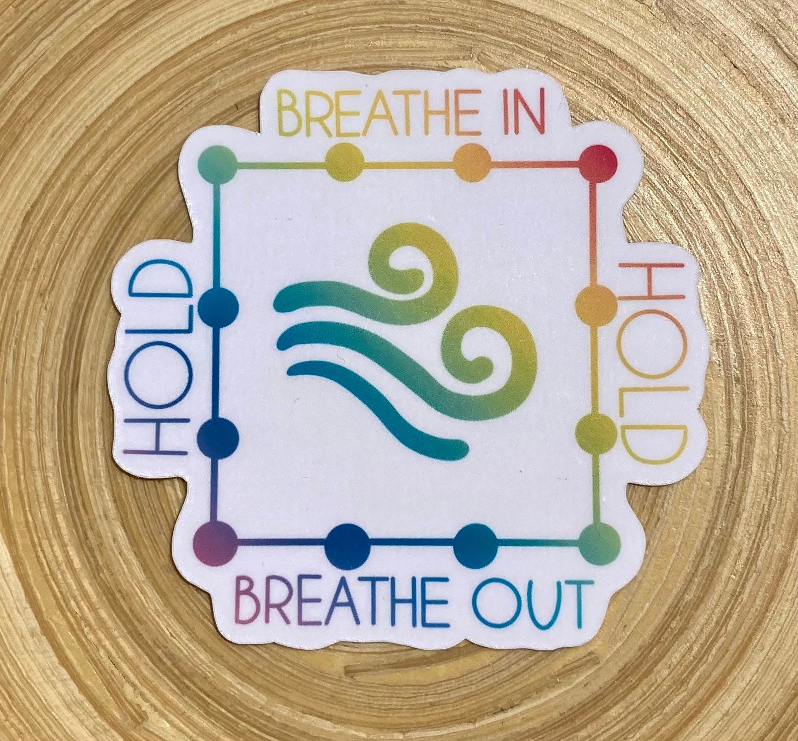 Box Breathing Sticker Square Breathing Sticker Rainbow Etsy