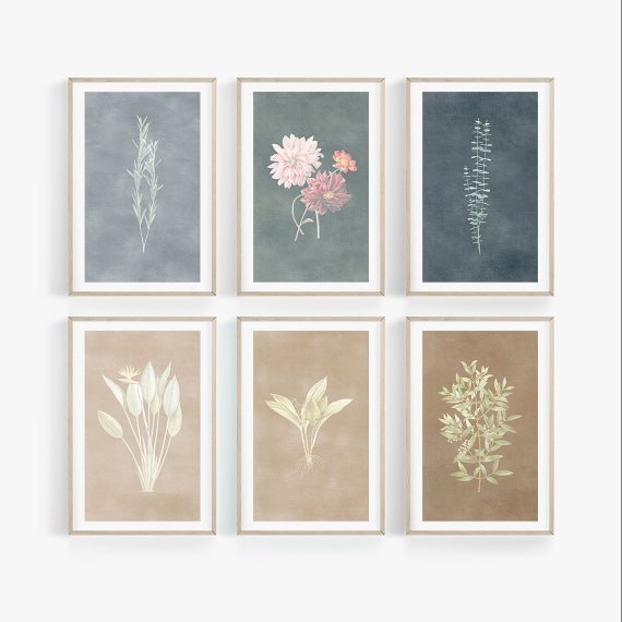 Rustic Farmhouse Wall Art Print Set of 6 Flower Wall Decor - Etsy