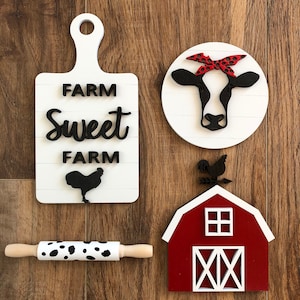 Farm Tiered Tray Set | Farm Decor | Tiered Tray Decor