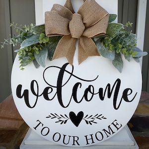 Front Door Decor | Welcome To Our Home | Front Door Wreath | Door Hanger | Door Wreath | Housewarming Gift | Home Decor | Year Round Wreath