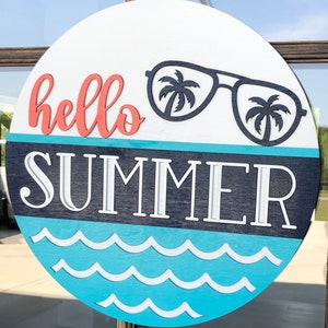 Summer Door Hanger | Summer Wreath | Hello Door Hanger | Front Door Decor | Door Hanger | Door Wreath | Home Decor | Summer Decor
