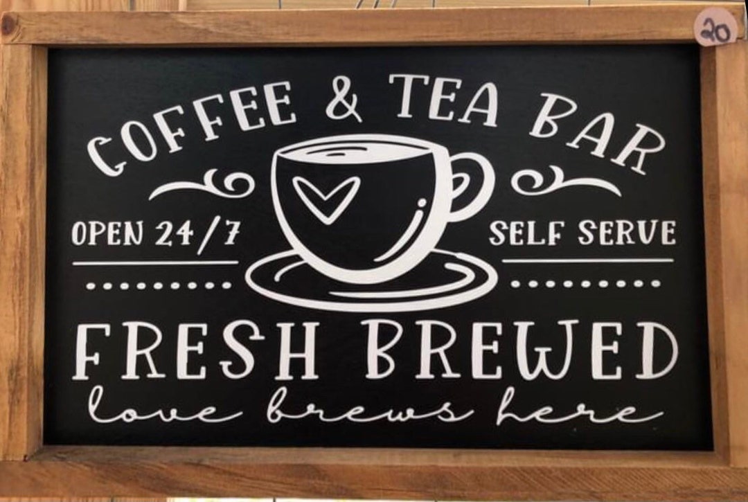 Coffee and Tea Bar Wood Sign | Coffee Bar Decor - Etsy