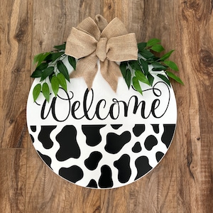Front Door Decor | Year Round Wreath | Door Wreath | Welcome Door Wreath | Farm Door Hanger | Farm Door Wreath | Cow Door Decor | Farmhouse