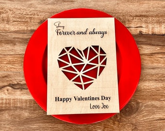 Carte en bois pour la Saint-Valentin, Carte d'anniversaire, Carte personnalisée, Carte, Carte d'anniversaire en bois, Anniversaire, Saint-Valentin, Cadeau