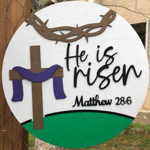 He is Risen | Front Door Decor | Door Wreath | Easter Wreath | Easter Door Hanger |  Door Hanger | Easter Decor | He is risen decor