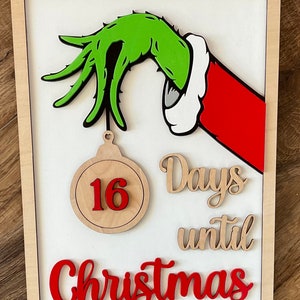 Countdown To Christmas Wood Sign