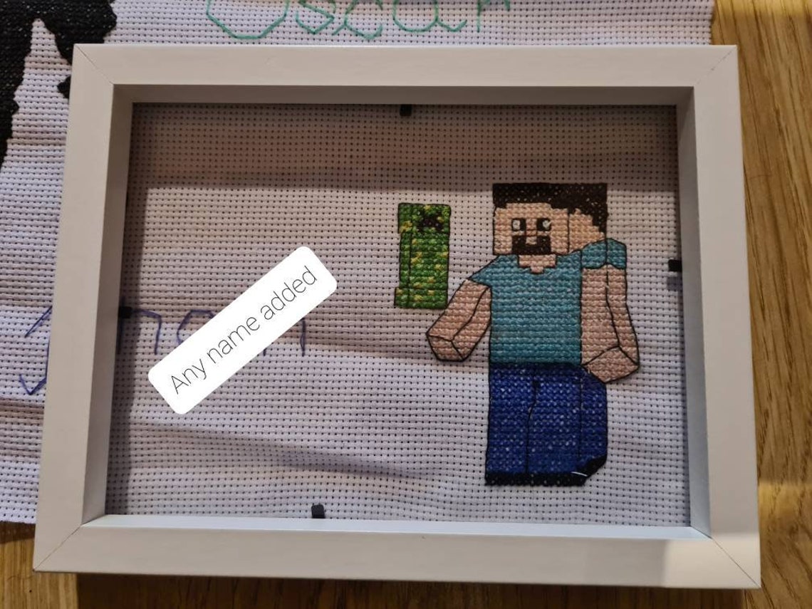 Minecraft Personalised Cross Stitch Etsy
