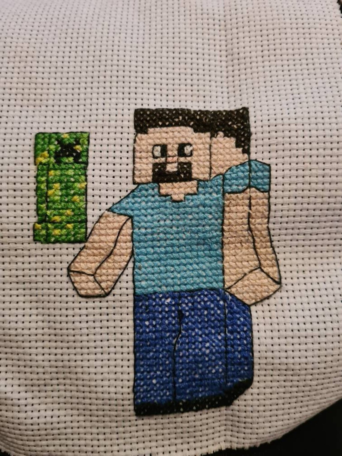 Minecraft Personalised Cross Stitch Etsy