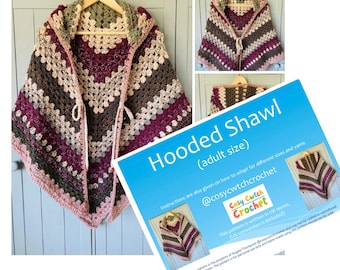 CROCHET PATTERN - Hooded Shawl