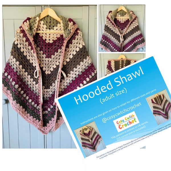 CROCHET PATTERN - Hooded Shawl