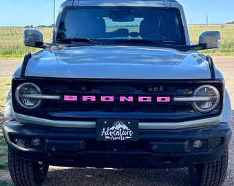 Bronco Grille Letter Decal: Custom Color Vinyl Overlay (2021-2026)