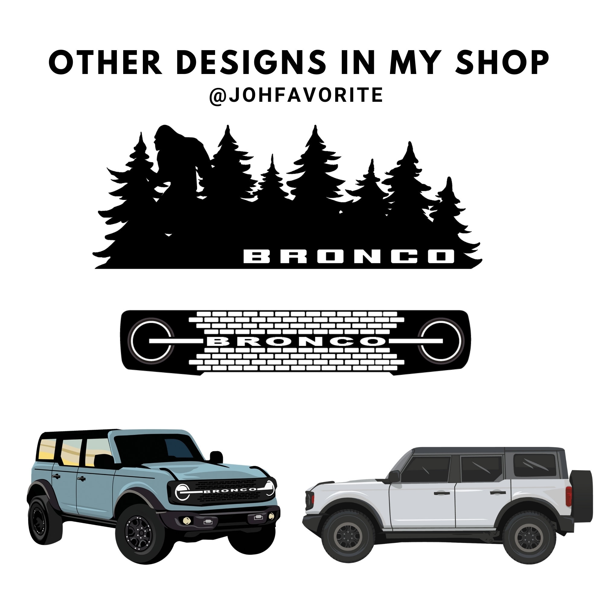 Ford Bronco Vinyl Sticker Car Decal Woods/ Forest/ Etsy