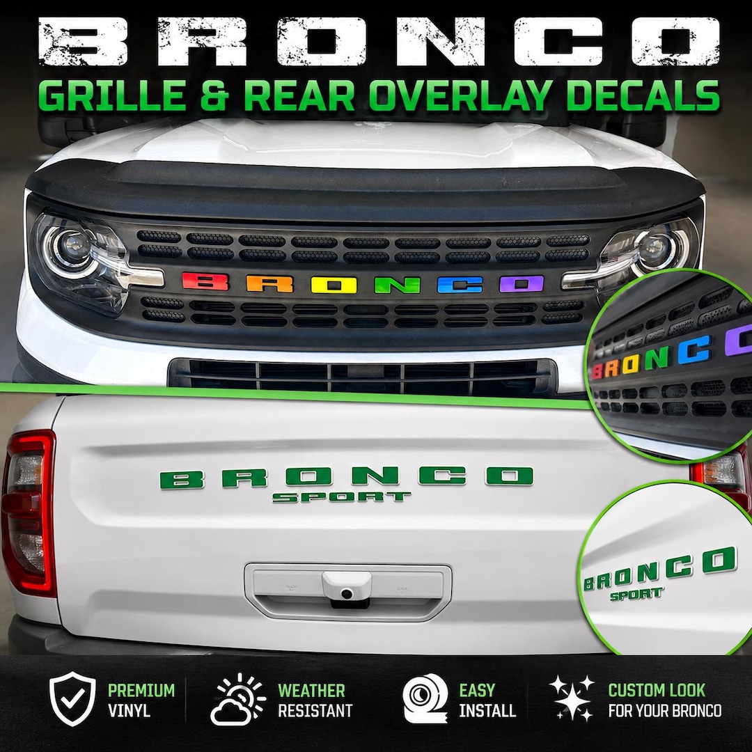 Grill Lettering Colors BR0NC0 SPORT Grille + Rear Letter Overlay Decals | Custom - Etsy