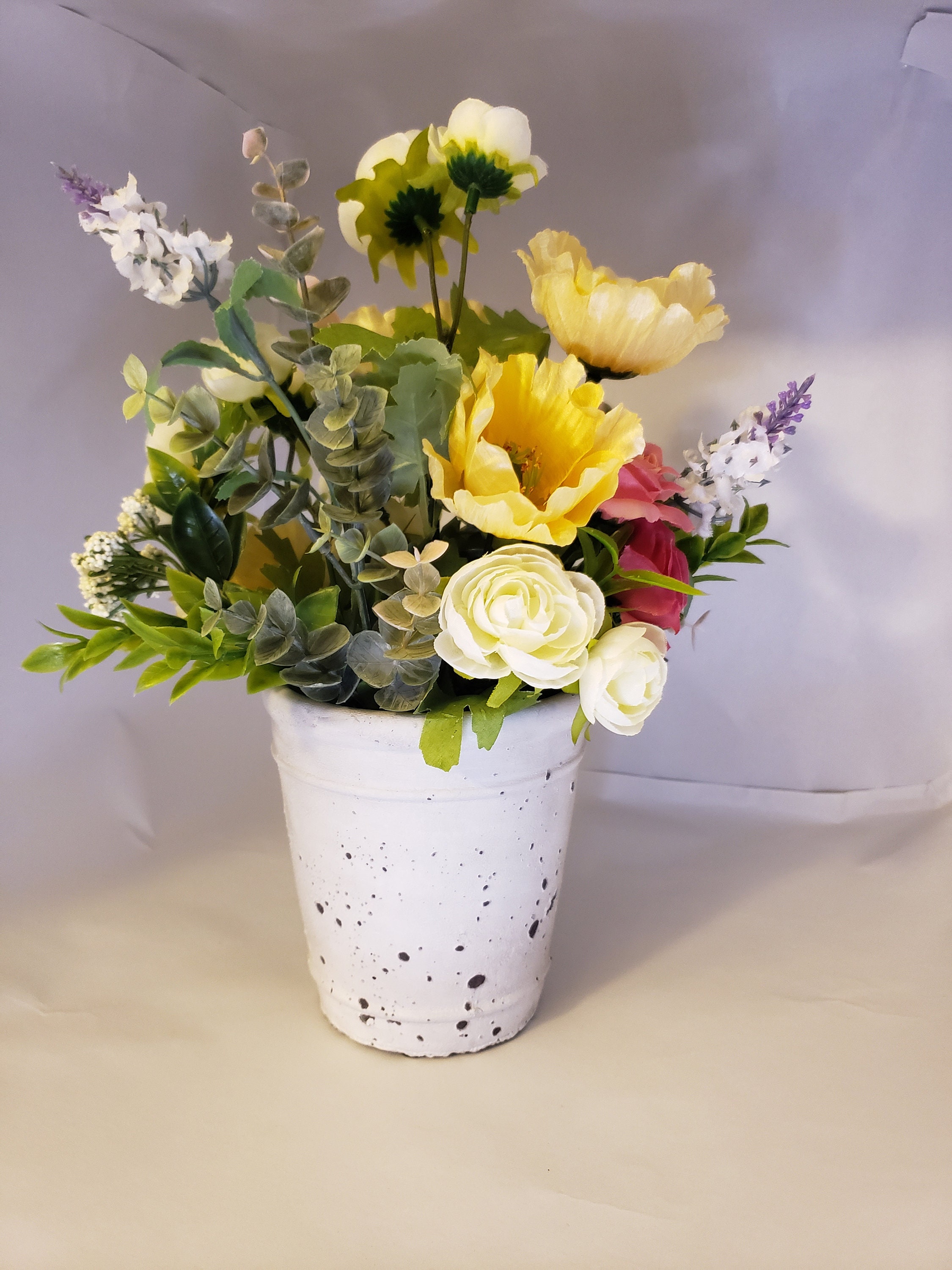 Spring Silk Flower Arrangement Etsy UK