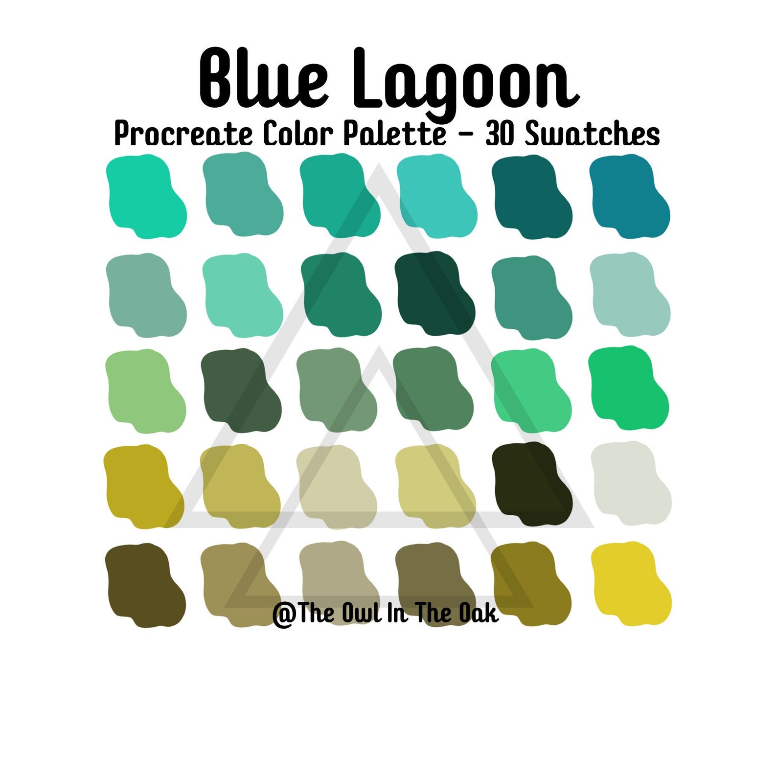 Blue Lagoon PROCREATE Color Palette Digital Download iPad Etsy