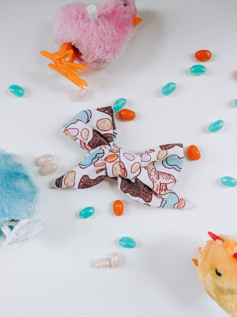 Large Hair Accessory Girls /& Toddlers Knotted Style Hair Clip Hunny Bunny Bow Jelly Bean Easter Eggs Rabbit Candy Peeps Spring