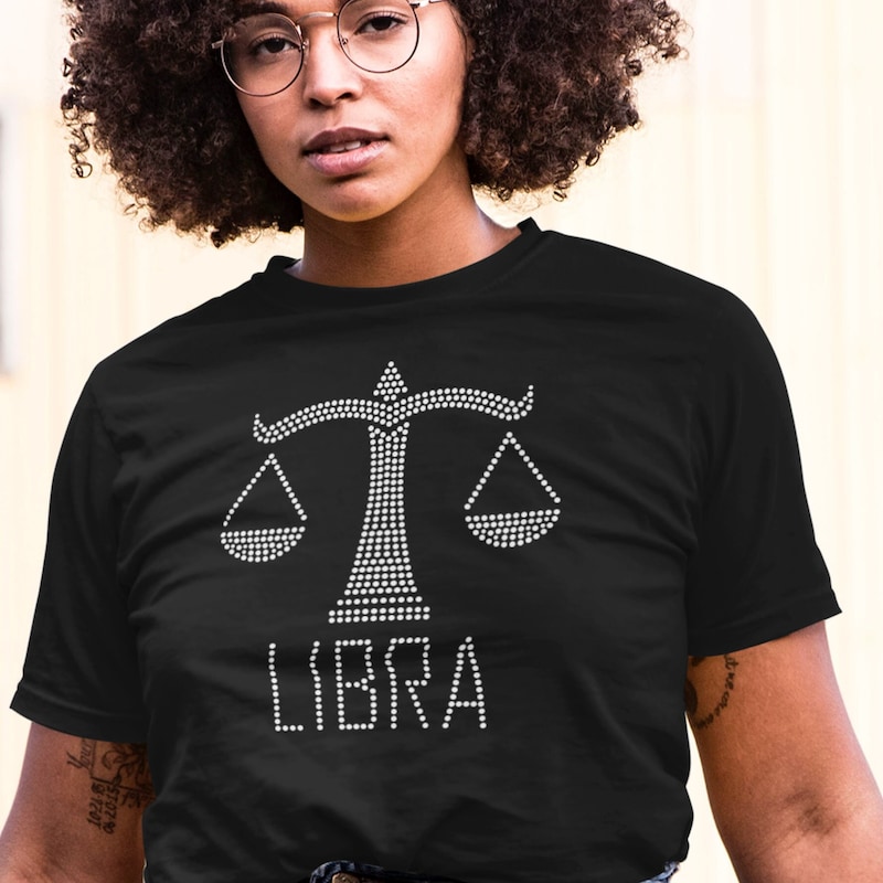 Libra Rhinestone Rhinestone T Shirt - Etsy