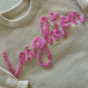 Custom hand embroidered sweater
