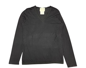 Koszula Stephan Schneider Archival Made In Japan z długim rękawem i dekoltem w serek, czarna, rozmiar 4 (M)