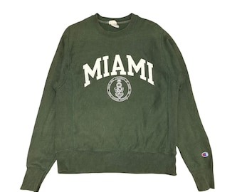 Bluza Vintage Champion Reverse Weave University of Miami w kolorze zielonym