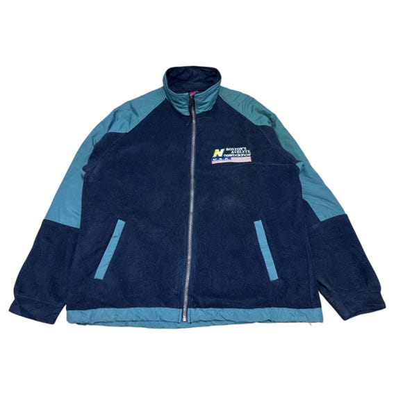 New Balance, Vintage New Balance Fleece Jacket Mens L Boston's Athlete USA Flag Full Zip