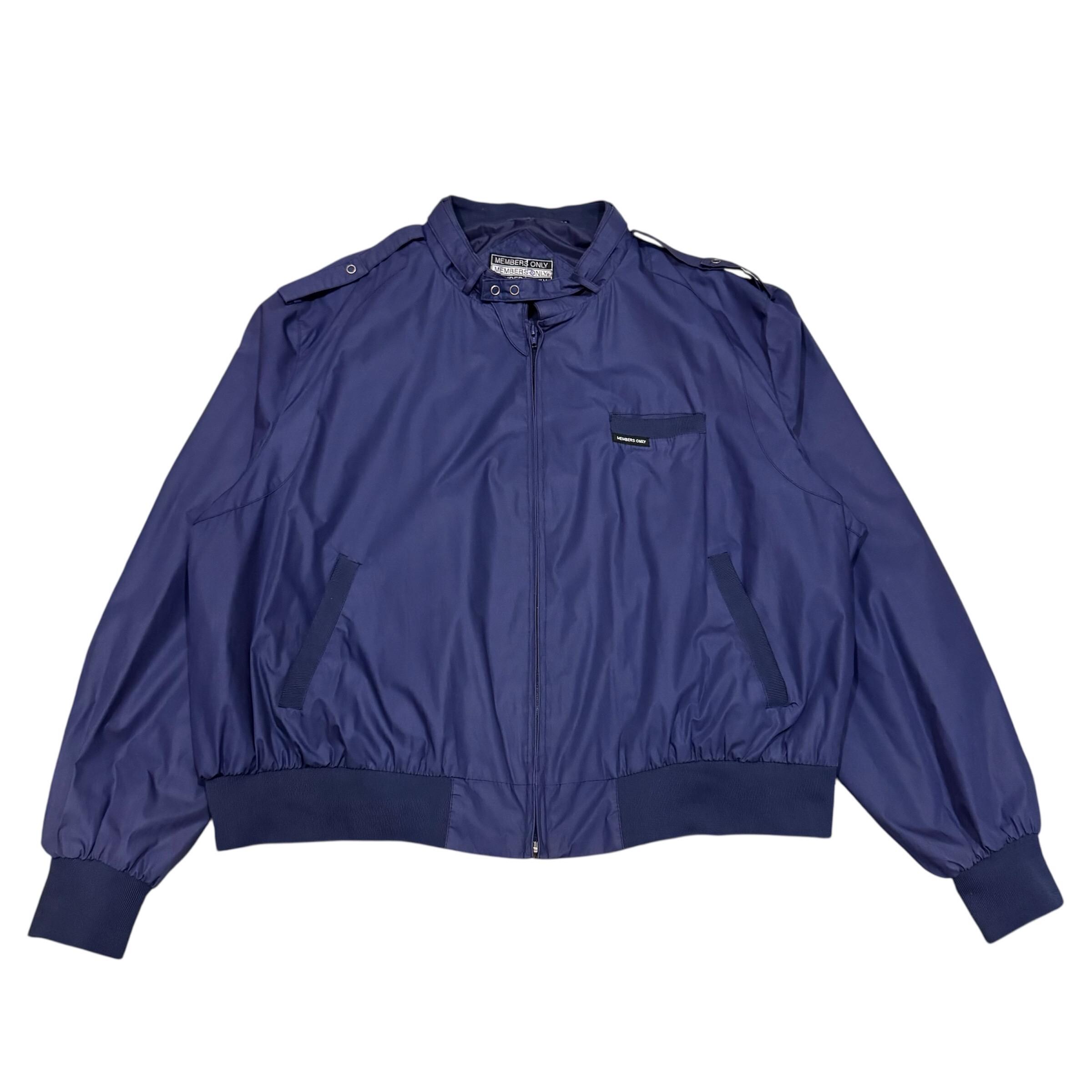 Veste Coupe-vent Members Only Homme - Bleu - Taille L - Capuche Et Demi-fermeture éclair - NEUF Avec Défauts