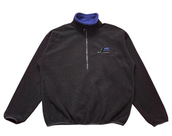 Bluza polarowa Helly Hansen z lat 90. z zamkiem błyskawicznym – czarno-niebieska, wyprodukowana w USA