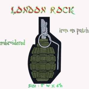 Grenade Embroidery iron on Patch