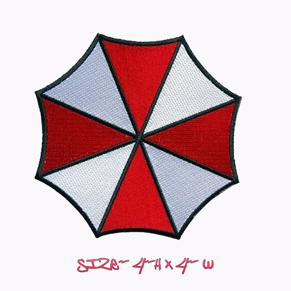 Resident Evil kleiner Regenschirm-Corporation-Logo gesticktes Bügelbild / Aufnäher in hoher Qualität
