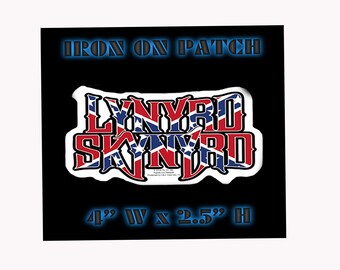 LYNYRD SKYNYRD Rock Flag Embroidered Iron On Sew On Patch 3.2"