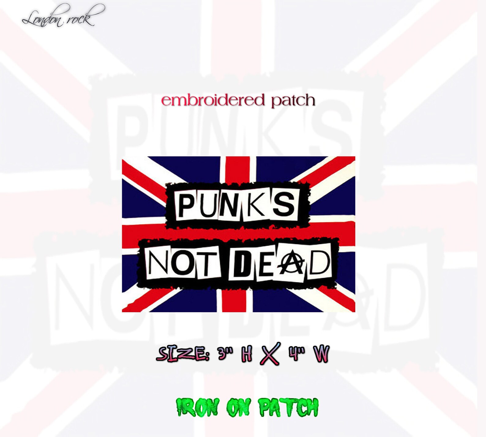Patch Punk "Not Dead" Avec Logo Anarchy - 9 X 8,5 Cm, Thermocollant - Décor Vestimentaire Rock, Punk, Rebelle - 12