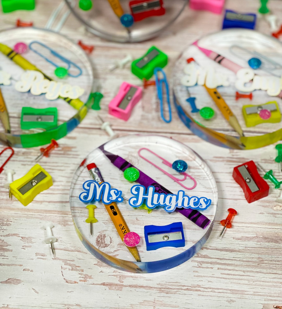 Personalized Teacher Appreciation Coasters or Teacher Paper Weight ...